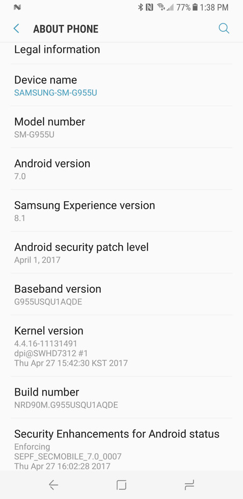 galaxy s8 update