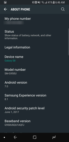 galaxy s8 update