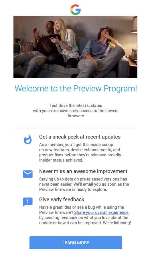 google home preview program
