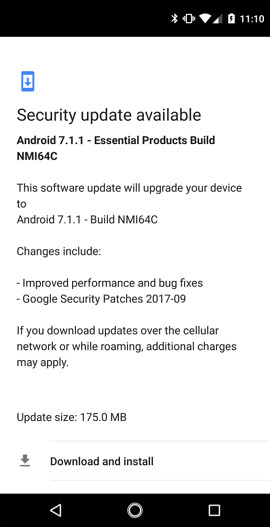 essential phone update