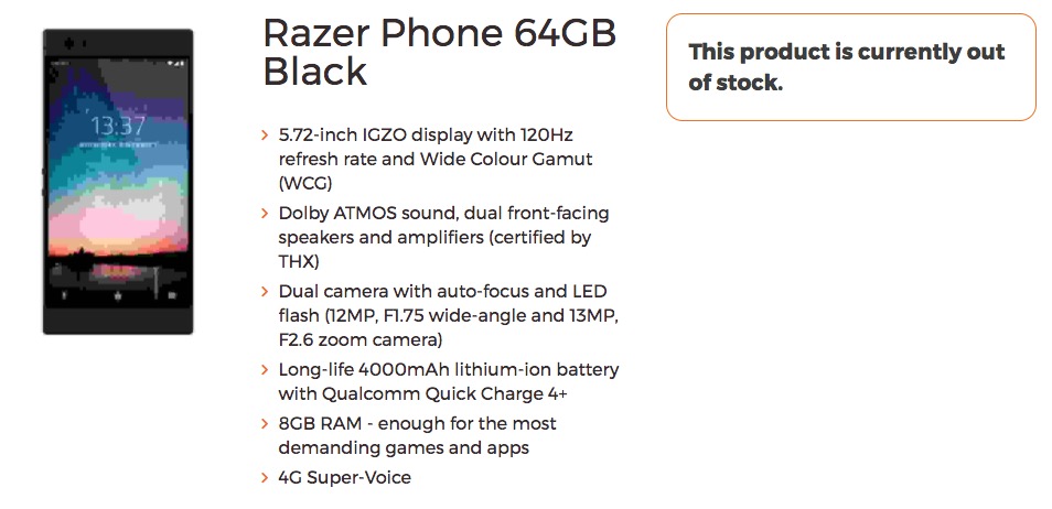 razer phone specs