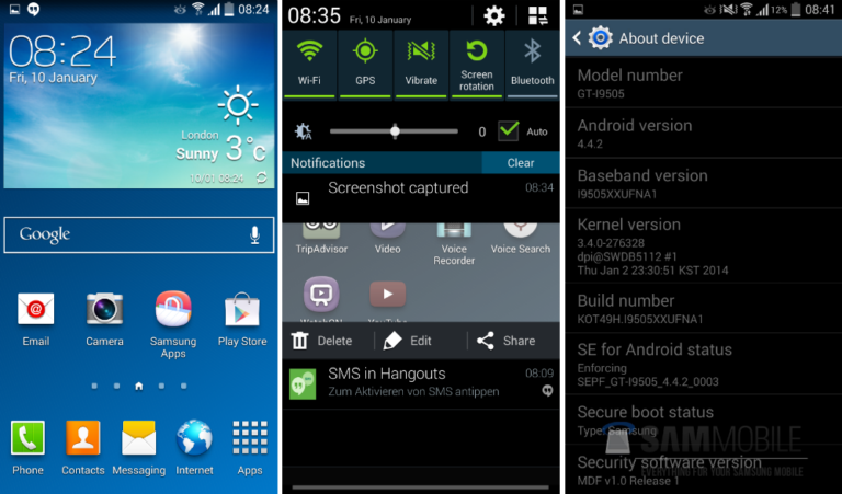 Android 4.4.2 Leaked for Samsung Galaxy S4 (GT-I9505), Sports Same ol’ TouchWiz UI
