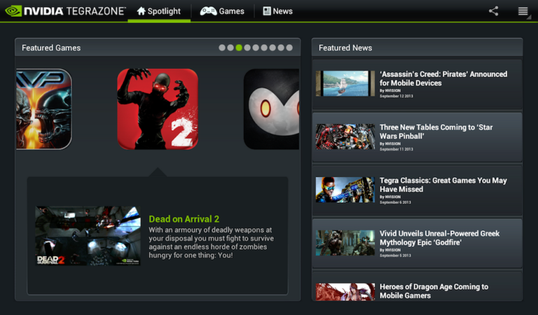 NVIDIA’s TegraZone Updated Through Google Play, Now Supports All Android Devices