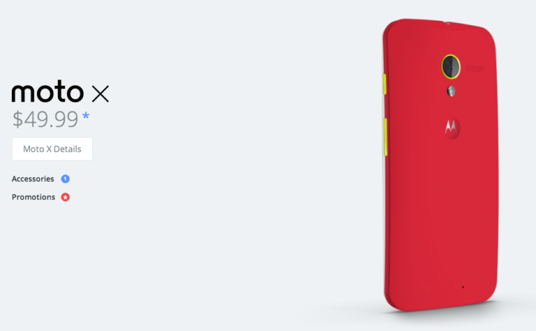 Verizon Moto X Through MotoMaker Drops to $49.99 On-Contract