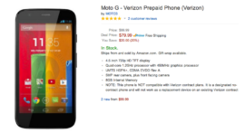 Verizon Moto G on Amazon for $79.99 in Lightning Deal (Updated: Gone)