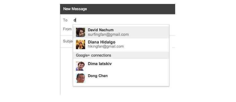 Gmail for Web Integrates Google+ Contacts to Help Find People More Easily