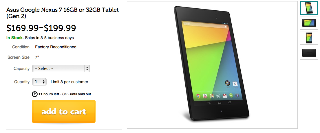 Woot! Features Refurbished 16GB Nexus 7 (2013) for Only $169.99 Today