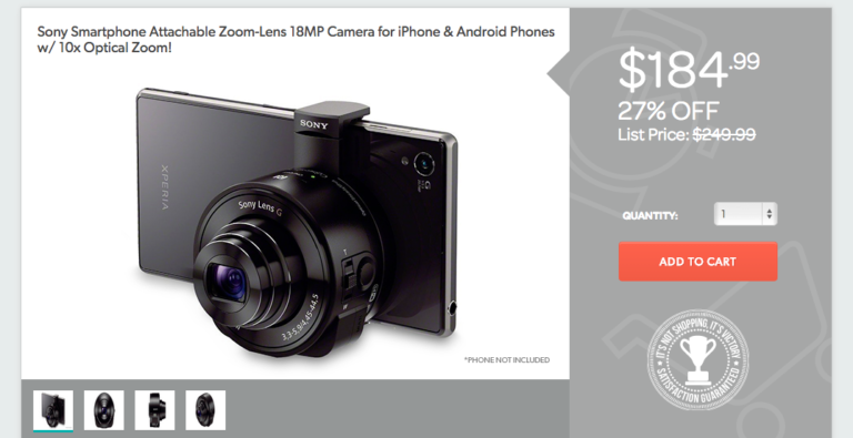 Deal of the Day: Sony QX10 Detachable Smartphone Lens on Sale for $184.99