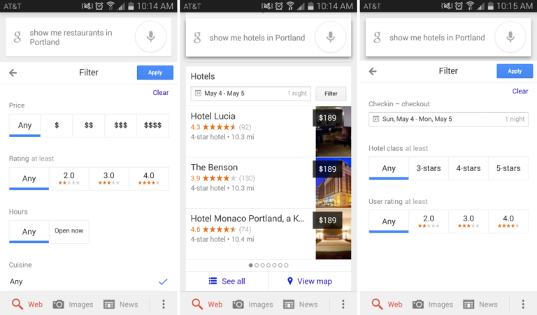 Google Brings Hotel and Restaurant Filters to Google Search on Android Devices