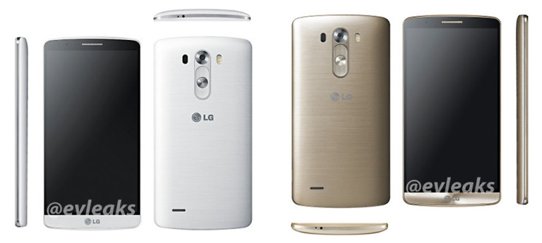 LG G3 Multi-angle Press Renders in Titanium, Gold, and White