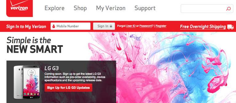 Verizon’s Testman Site Outs LG G3 Sign-Up Early