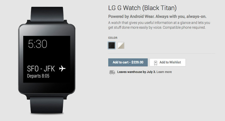 G Watch and Gear Live Now Available for Pre-order on Google Play