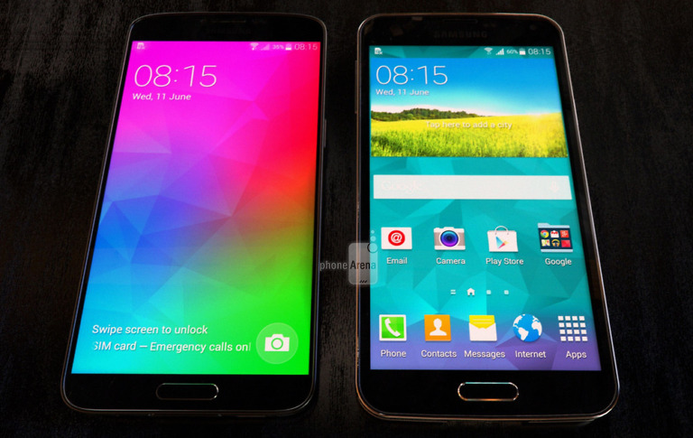 Galaxy F “Prime” Allegedly Pictured Next to Galaxy S5, the Bezels Run Thin