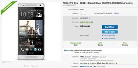 Deal:  Brand New, Unlocked HTC One (M7) for $349