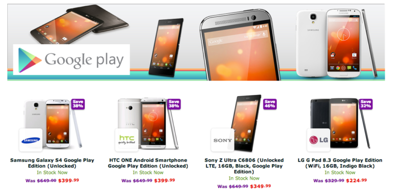 Expansys Hosting Major Sale on Select Google Play Edition Devices