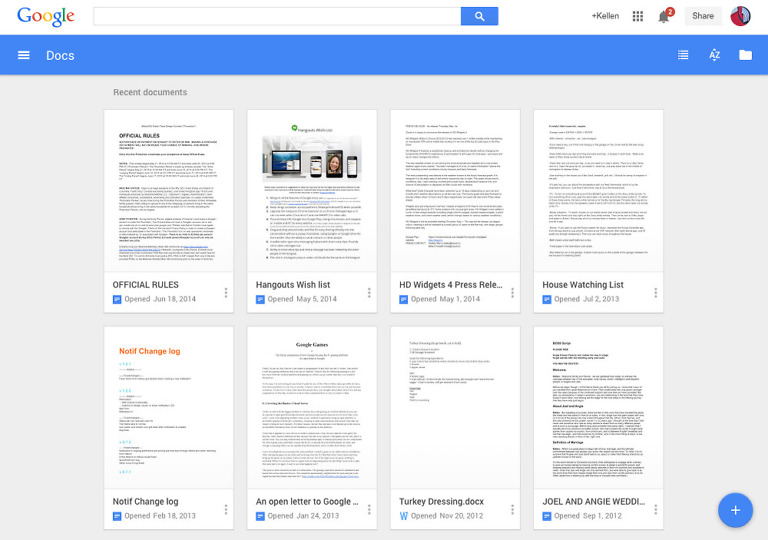Google Docs, Sheets, and Slides Get Material Design-styled Web Home Screens