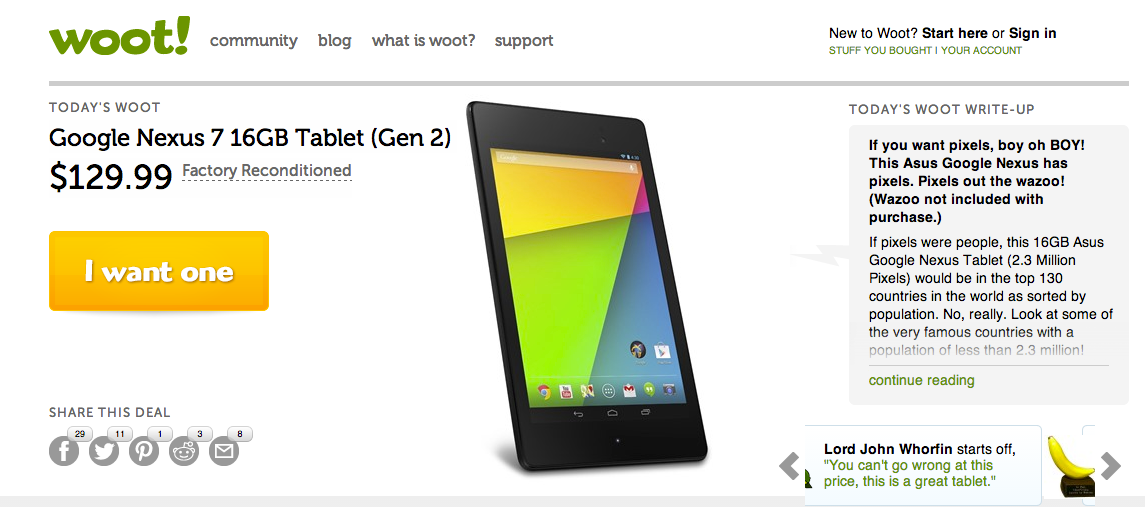 Deal: Factory Reconditioned Nexus 7 (2013) 16GB on Sale for $129.99