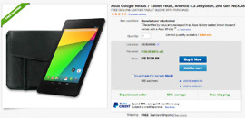 Deal:  16GB Nexus 7 (2013) Plus Free Leather Case on Sale for $129 Today Through eBay