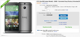 Deal:  Unlocked HTC One (M8) in Gunmetal Grey for $449, Plus Free Shipping