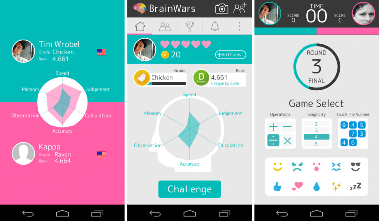 Brain Wars Available on Google Play, Rank Your Brain Power Alongside Friends