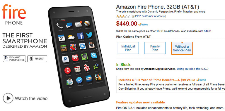 Amazon Fire Phone Drops to 99 Cents After Just Over a Month