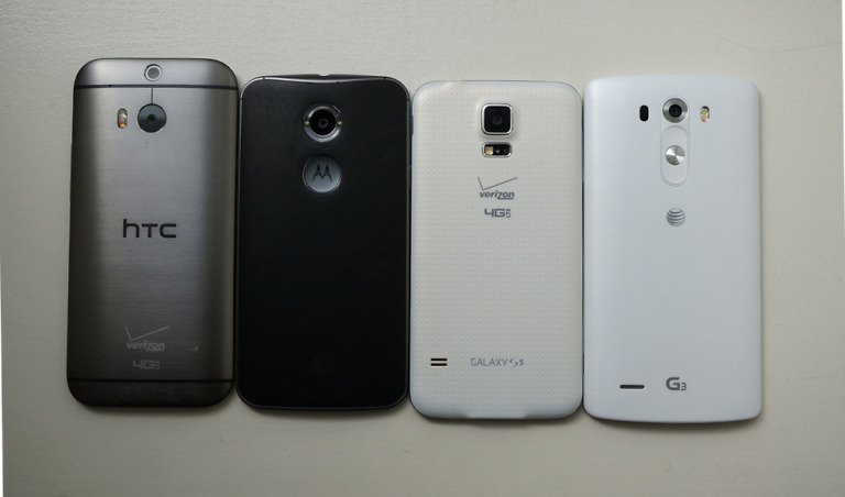 Chart:  Moto X vs. LG G3 vs. Galaxy S5 vs. One (M8) vs. Nexus 5
