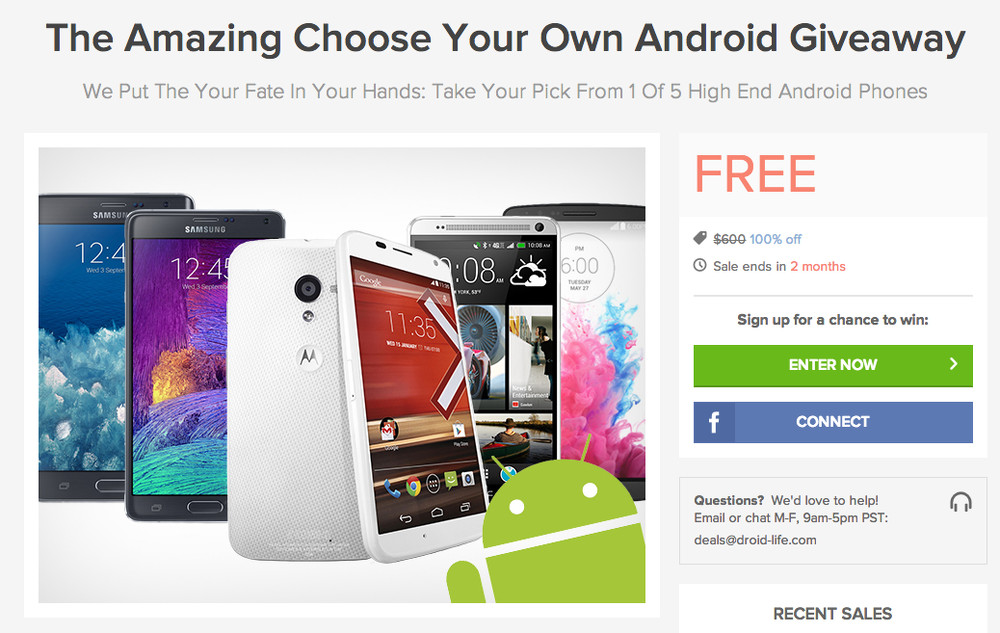 DL Deals Giveaway:  Pick Your Android Phone of Choice