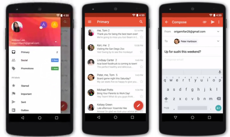 Gmail 5.0 Will Add 3rd Party Email Support, Including Yahoo and Outlook