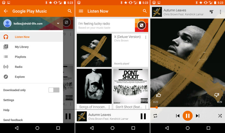 This is Google Play Music 5.6.1640 With a Material Design Makeover