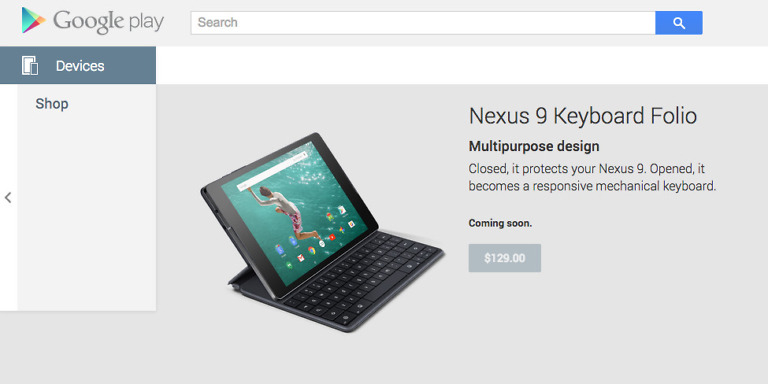 Nexus 9 Keyboard Folio Will Run $129, Cover Case in Multiple Covers for $39