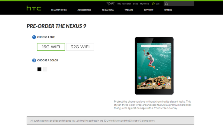 Pre-order a Nexus 9 From HTC, Ships October 31