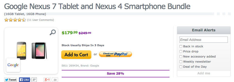 Deal:  Expansys Will Give You a Nexus 4 and Nexus 7 (2012) for $179