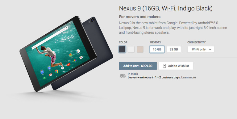 HTC Nexus 9 In-Stock and Shipping in 1-2 Days, Because Tomorrow is Launch Day