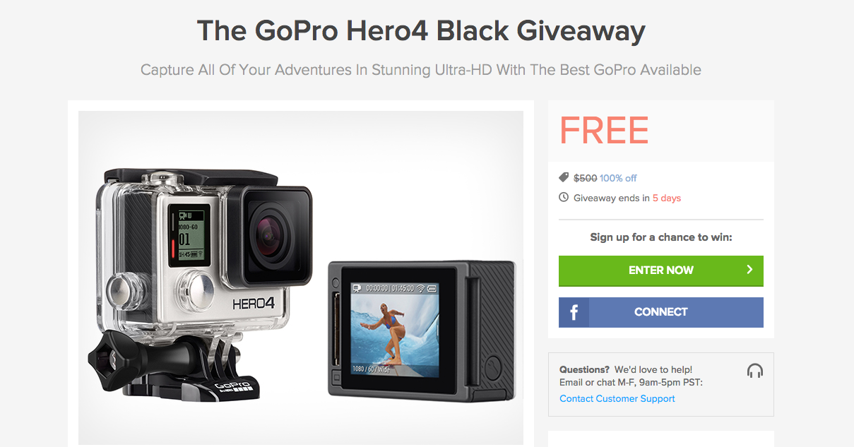 Giveaway: Win a GoPro Hero4 in Black From the DL Deals Store