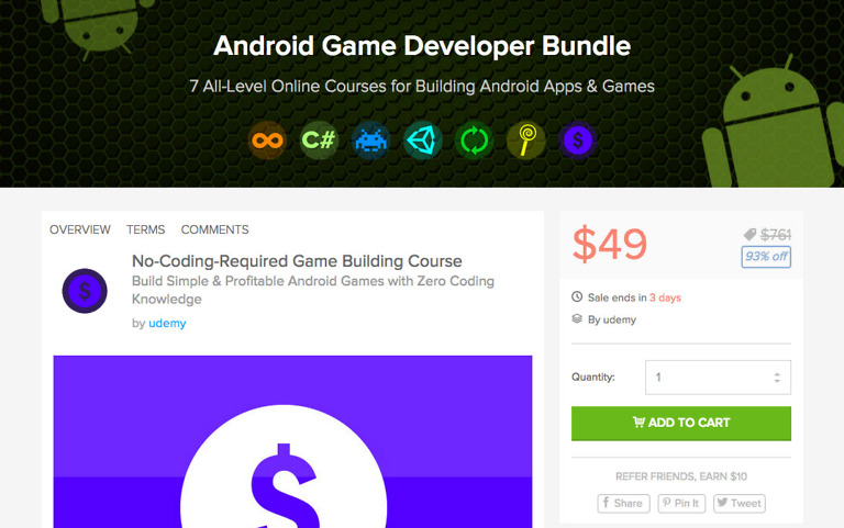 Deal:  $49 Android Game Developer Bundle, $700+ Worth of Goodies