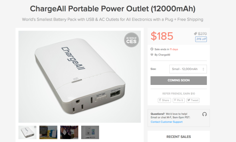 Deal: ChargeAll Portable 12000mAh Power Outlet for $185