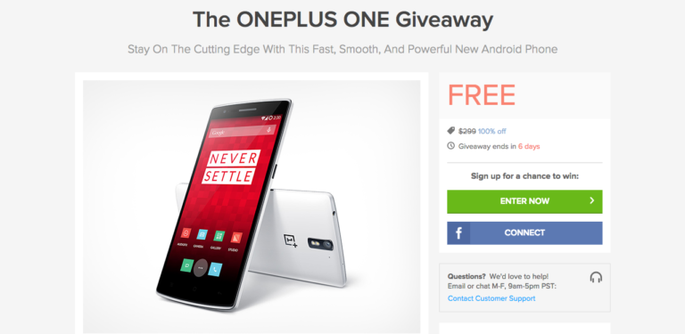 Reminder: Win a OnePlus One Through the DL Deals Store, Only Hours Remain