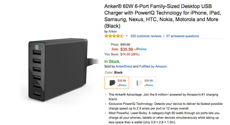 Sweet Deal: Buy an Anker 60W 6-Port Charger for $35, Get a 5,200mAh Portable Power Pack Free