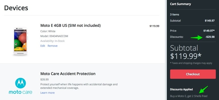 Deal:  Buy a Moto E From Motorola, Get Two Free Shells
