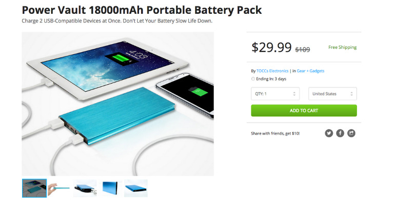 Deal: Power Vault 18000mAh Portable Battery Pack for $30