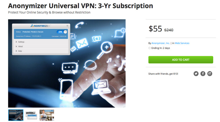 Deal: 3 Year Subscription to Anonymizer Universal VPN for $55