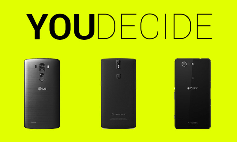 You Decide:  LG G3, OnePlus One, or Xperia Z3?