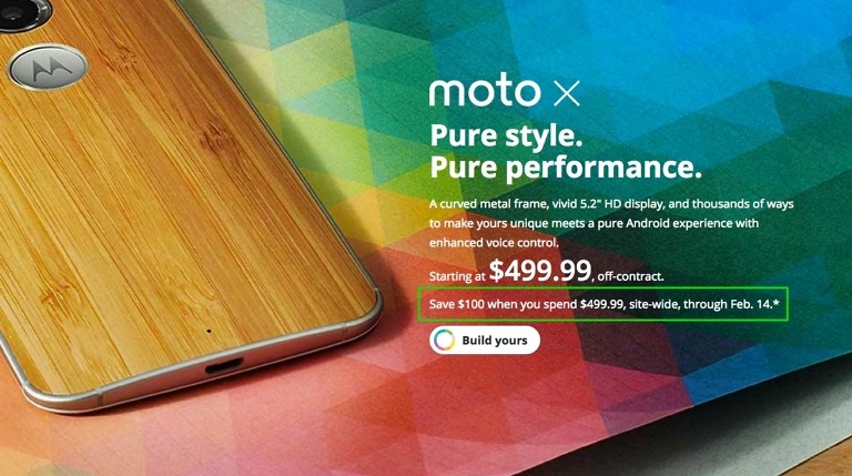 Deal:  Motorola Will Still Give You $100 Off $499+ Orders Even if You Don’t Have a Coupon Code
