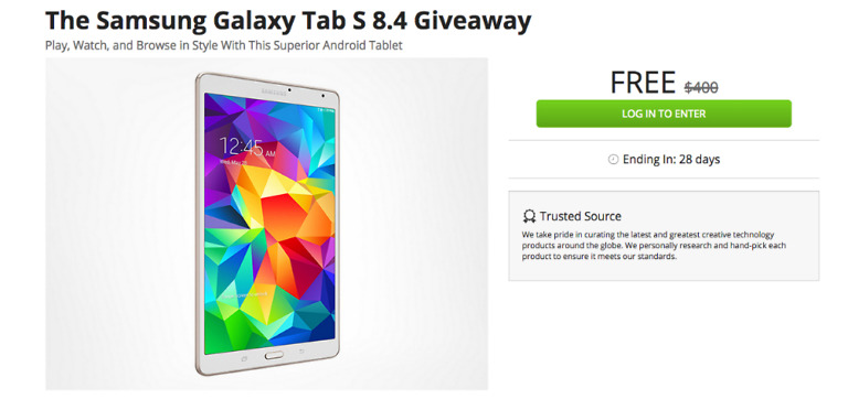 Reminder: Last Chance to Win a Galaxy Tab S 8.4 Through the DL Deals Store