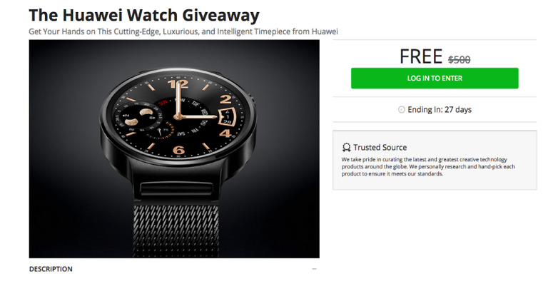 Giveaway: Enter to Win a Huawei Watch From the DL Deals Store