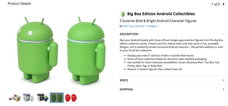 Deal:  3 Mystery Android Collectibles and a 6-Inch Plush Bugdroid for $20