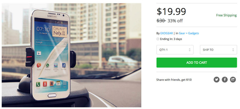 Deal:  $20 for the ExoMount Touch Car Mount