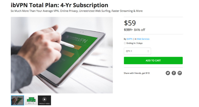 Deal: Grab a 4-Year Subscription to ibVPN Total Plan for $59