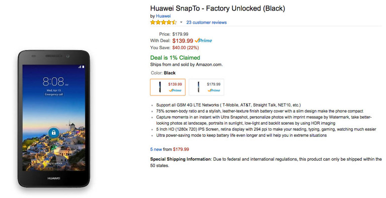 Deal:  Huawei’s SnapTo is Just $140 for the Next 3 Hours