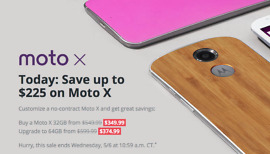 Deal:  Motorola’s $225-Off Moto X Deal is Live – $349 for 32GB, $374 for 64GB